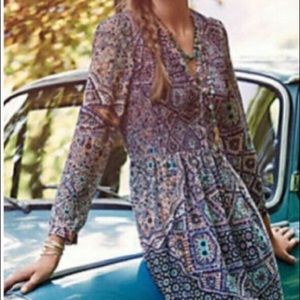 Anthropologie Multi-Colored Long Sleeve Dress
